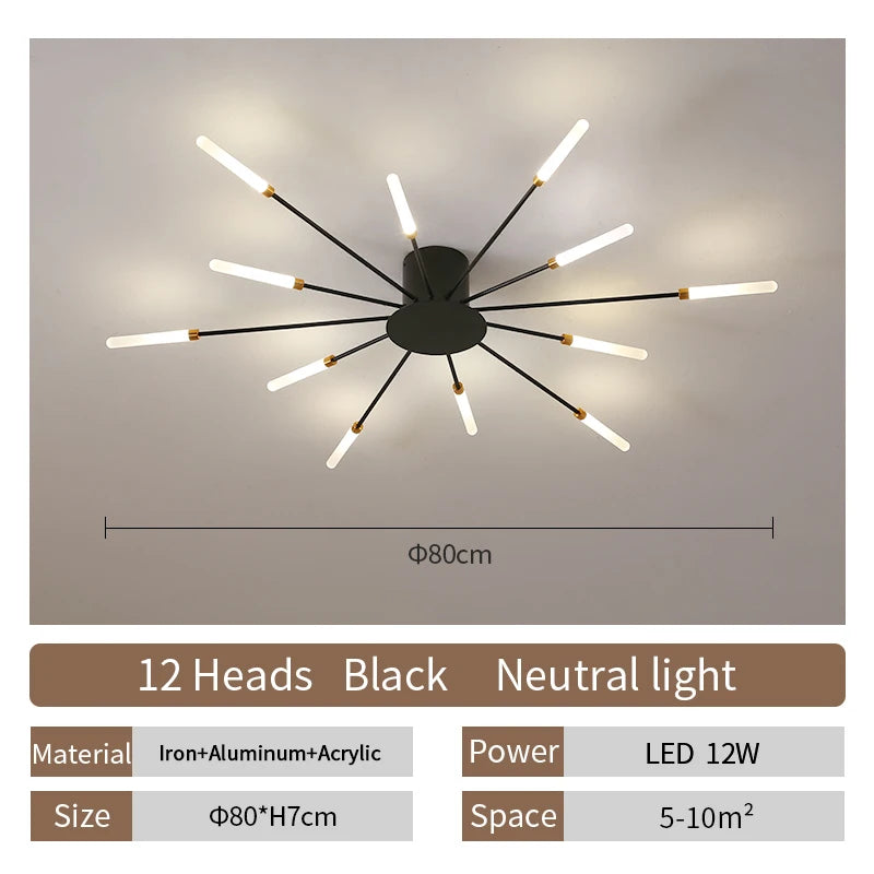 Living Room Light Led Ceiling Lamp Modern Indoor Lighting Acrylic Nordic Creative Fireworks Bedroom Fixture Home Decor Kids Room