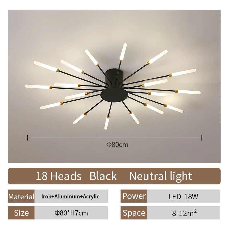 Living Room Light Led Ceiling Lamp Modern Indoor Lighting Acrylic Nordic Creative Fireworks Bedroom Fixture Home Decor Kids Room