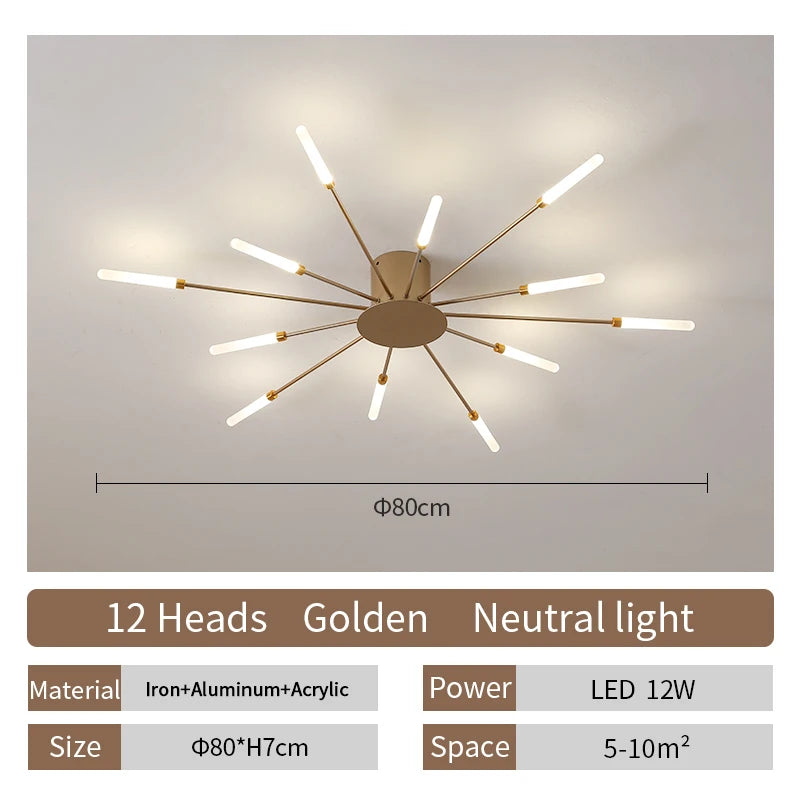 Living Room Light Led Ceiling Lamp Modern Indoor Lighting Acrylic Nordic Creative Fireworks Bedroom Fixture Home Decor Kids Room