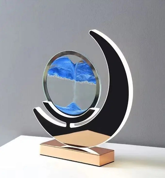 Creative Home Decoration Hourglass 3D Dynamic Fluid Move Sand Scenes Landscape Sandscape Art Picture Sun Moon Desk Light Lamp