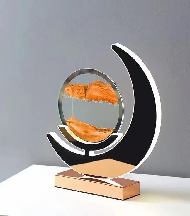 Creative Home Decoration Hourglass 3D Dynamic Fluid Move Sand Scenes Landscape Sandscape Art Picture Sun Moon Desk Light Lamp