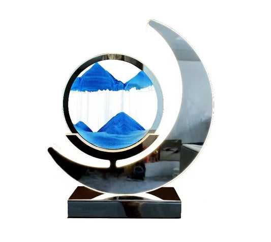 Creative Home Decoration Hourglass 3D Dynamic Fluid Move Sand Scenes Landscape Sandscape Art Picture Sun Moon Desk Light Lamp