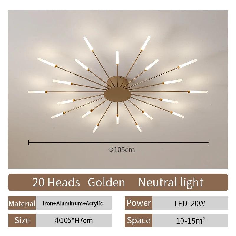 Living Room Light Led Ceiling Lamp Modern Indoor Lighting Acrylic Nordic Creative Fireworks Bedroom Fixture Home Decor Kids Room