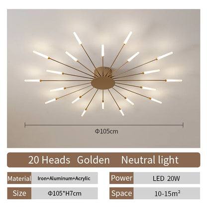 Living Room Light Led Ceiling Lamp Modern Indoor Lighting Acrylic Nordic Creative Fireworks Bedroom Fixture Home Decor Kids Room