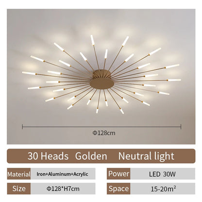 Living Room Light Led Ceiling Lamp Modern Indoor Lighting Acrylic Nordic Creative Fireworks Bedroom Fixture Home Decor Kids Room