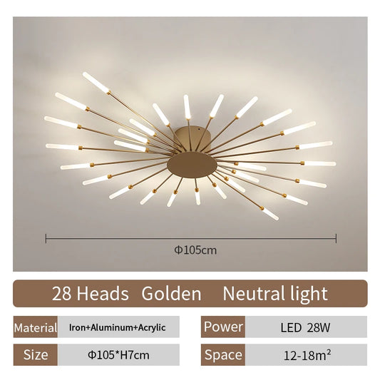 Living Room Light Led Ceiling Lamp Modern Indoor Lighting Acrylic Nordic Creative Fireworks Bedroom Fixture Home Decor Kids Room