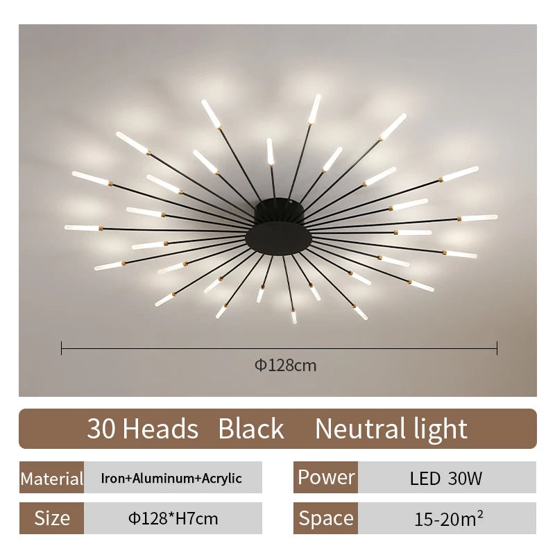 Living Room Light Led Ceiling Lamp Modern Indoor Lighting Acrylic Nordic Creative Fireworks Bedroom Fixture Home Decor Kids Room