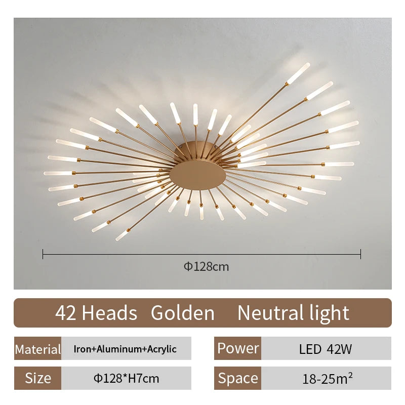 Living Room Light Led Ceiling Lamp Modern Indoor Lighting Acrylic Nordic Creative Fireworks Bedroom Fixture Home Decor Kids Room