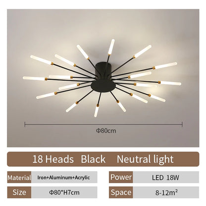 Living Room Light Led Ceiling Lamp Modern Indoor Lighting Acrylic Nordic Creative Fireworks Bedroom Fixture Home Decor Kids Room