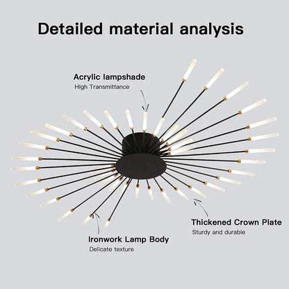 Living Room Light Led Ceiling Lamp Modern Indoor Lighting Acrylic Nordic Creative Fireworks Bedroom Fixture Home Decor Kids Room