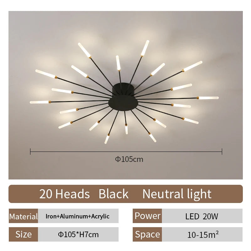 Living Room Light Led Ceiling Lamp Modern Indoor Lighting Acrylic Nordic Creative Fireworks Bedroom Fixture Home Decor Kids Room