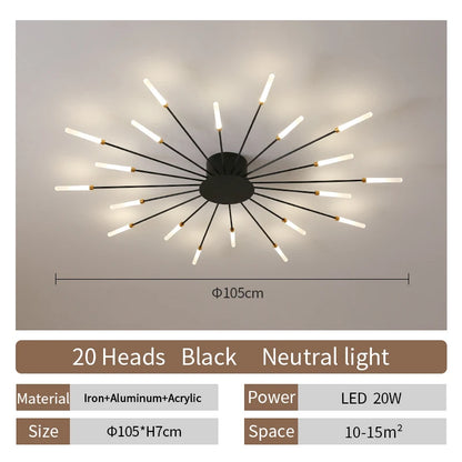 Living Room Light Led Ceiling Lamp Modern Indoor Lighting Acrylic Nordic Creative Fireworks Bedroom Fixture Home Decor Kids Room